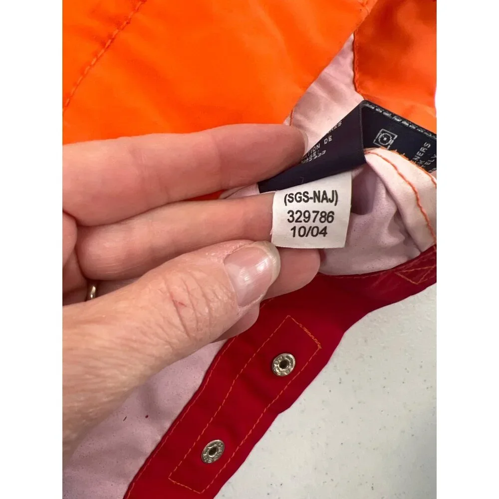 Tommy Hilfiger Mens Orange & Red Nylon Jacket M Y2K Vintage‎